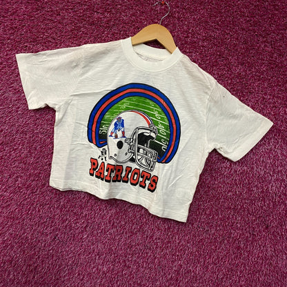 Junk Food Clothing NFL New England Patriots Game Time Women's Mock Neck Crop Tee XS