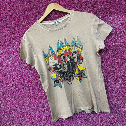 Def Leppard Hysteria 1987 World Tour Rock Band Womens Top XS
