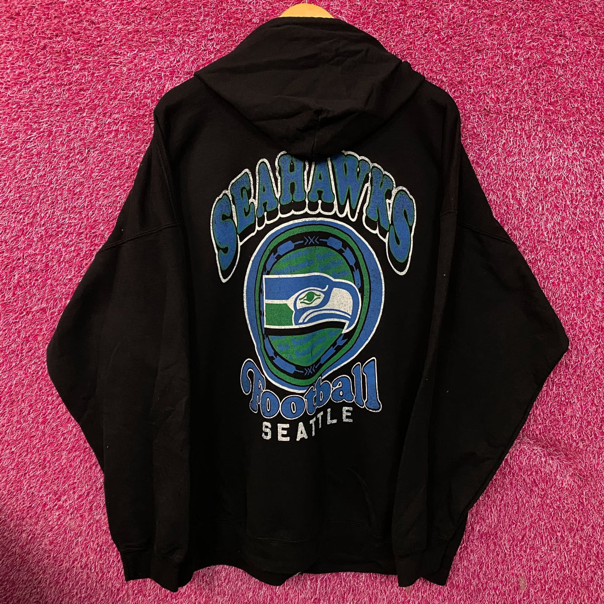 Junk Food Seattle Seahawks Zip Up Black Hoodie size 2XL