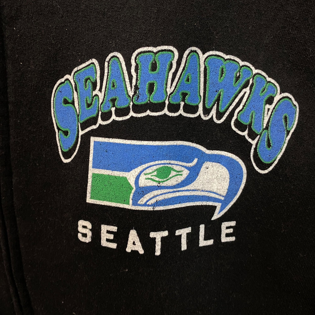Junk Food Seattle Seahawks Zip Up Black Hoodie size 2XL
