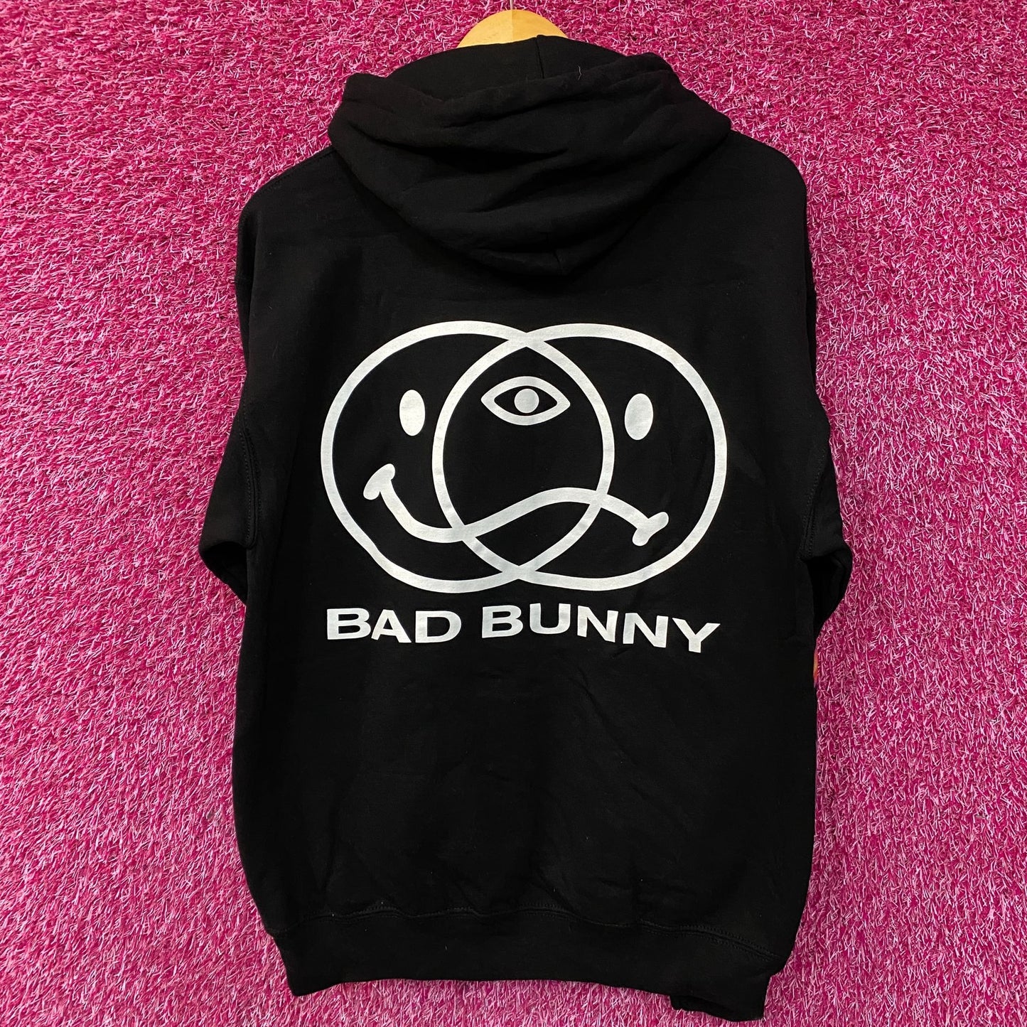 Bad Bunny Flames Hoodie Size Medium