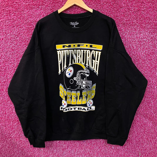 Junk Food Clothing NFL Pittsburgh Steelers Helmet Flea Market Crew Fleece Sweatshirt XL