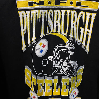 Junk Food Clothing NFL Pittsburgh Steelers Helmet Flea Market Crew Fleece Sweatshirt XL
