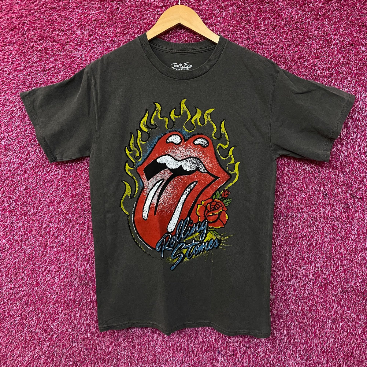The Rolling Stones Flaming Hot Lips Graphic Rock T-Shirt Small