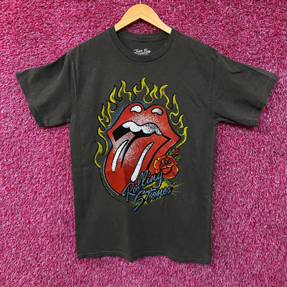 The Rolling Stones Flaming Hot Lips Graphic Rock T-Shirt Small