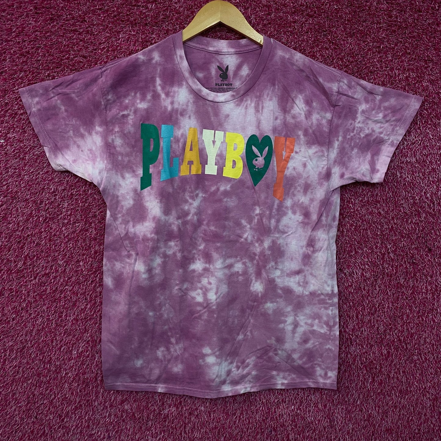Playboy Colorful Arc Logo Tie-Dye Graphic T-Shirt Large