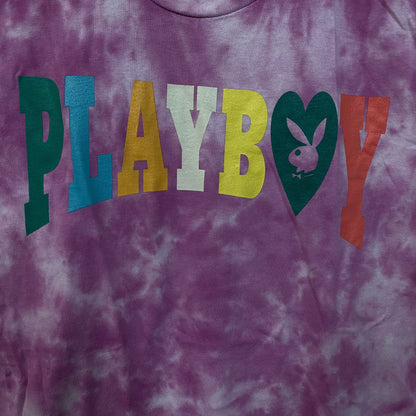 Playboy Colorful Arc Logo Tie-Dye Graphic T-Shirt Large