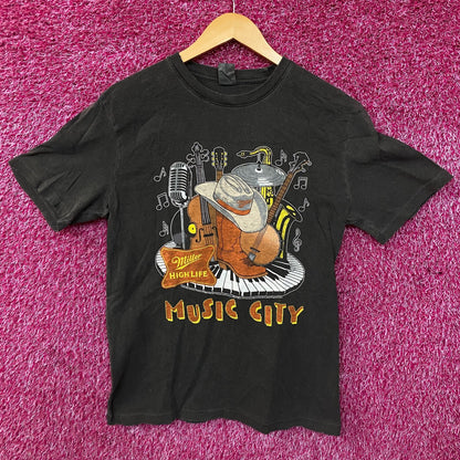 Miller High Life Music City Vintage Style Graphic T-Shirt Small