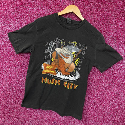 Miller High Life Music City Vintage Style Graphic T-Shirt Small
