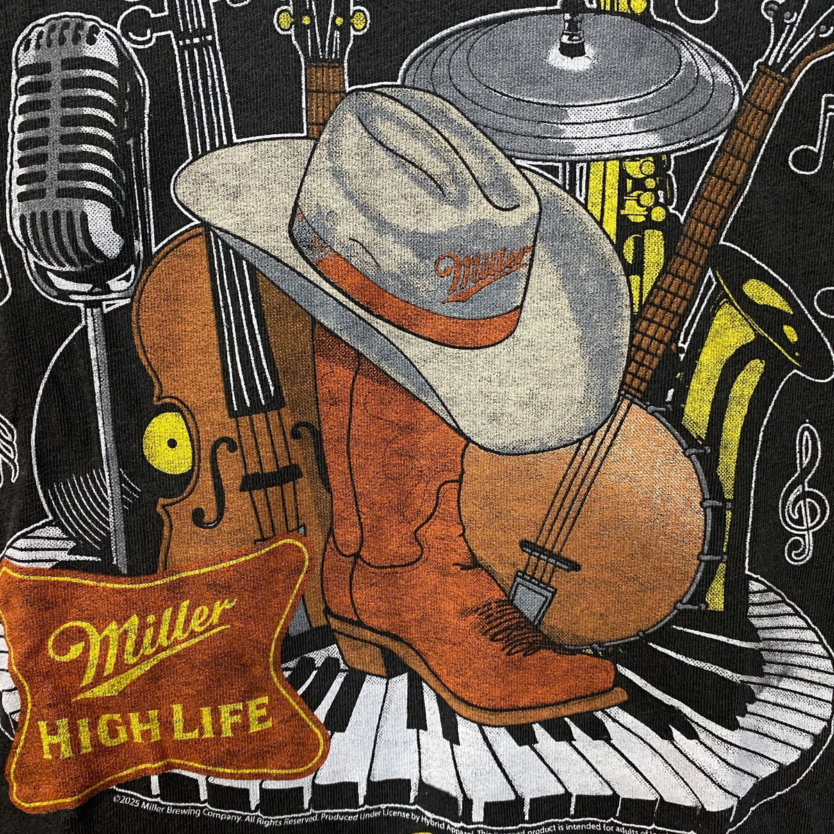 Miller High Life Music City Vintage Style Graphic T-Shirt Small
