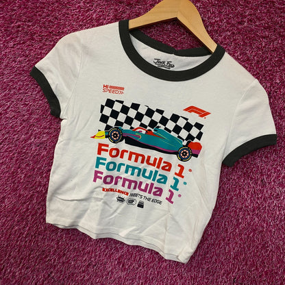 Junk Food Women's Formula 1 Finish Line Crop T-shirt Small