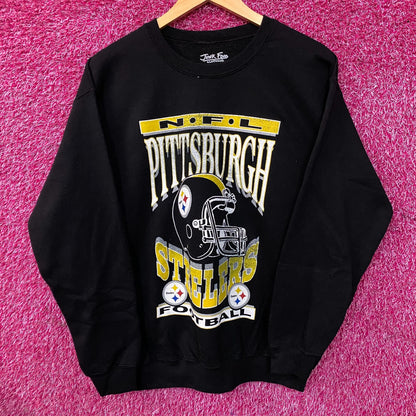 Junk Food Clothing NFL Pittsburgh Steelers Helmet Flea Market Crew Fleece Sweatshirt Small