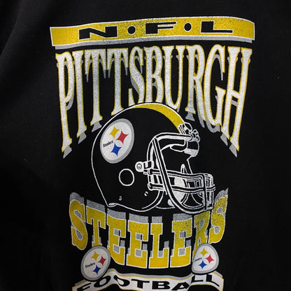 Junk Food Clothing NFL Pittsburgh Steelers Helmet Flea Market Crew Fleece Sweatshirt Small