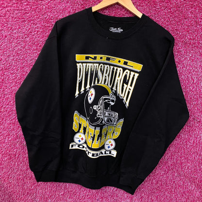 Junk Food Clothing NFL Pittsburgh Steelers Helmet Flea Market Crew Fleece Sweatshirt Small