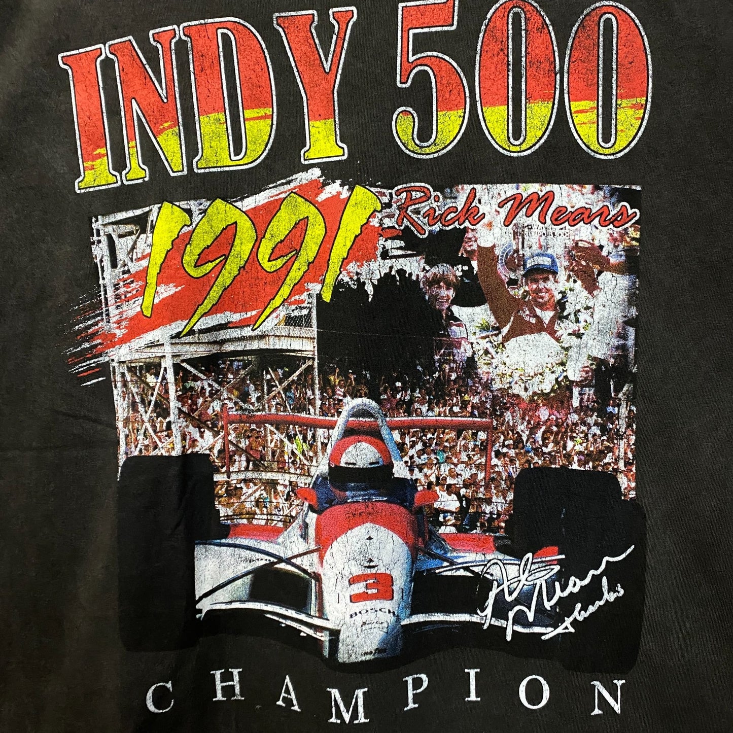 Nascar Indy 500 Rick Mears 1991 Champion T-Shirt 2XL