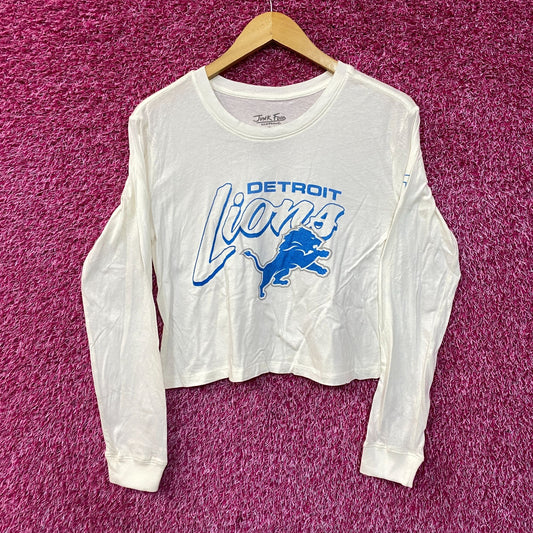 Junk Food NFL Detroit Lions Long Sleeve Cropped T-Shirt XS