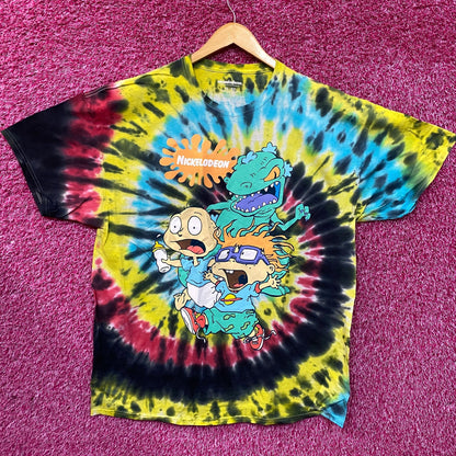 Nickelodeon Rugrats Chucky and Tommy with Reptar Tie Dye T-Shirt Size XL