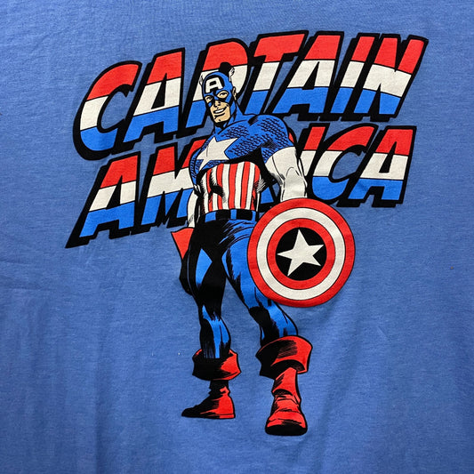 Marvel Captain America Vintage Style Blue T-Shirt XL