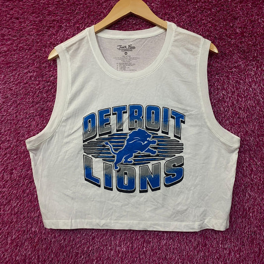 Junk Food Clothing NFL Detroit Lions Cropped Sleeveless T-Shirt 2XL