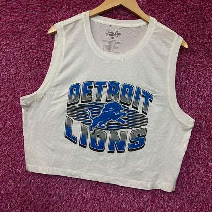 Junk Food Clothing NFL Detroit Lions Cropped Sleeveless T-Shirt 2XL