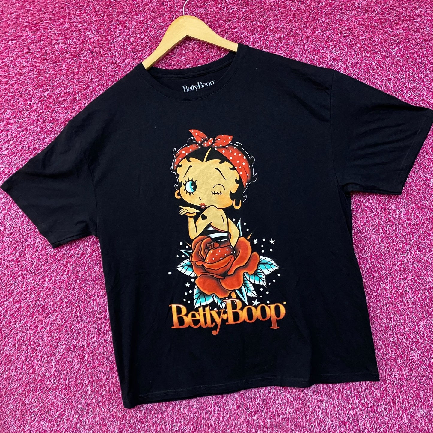 Betty Boop Dream In Rose Pin Up Retro T-Shirt XL