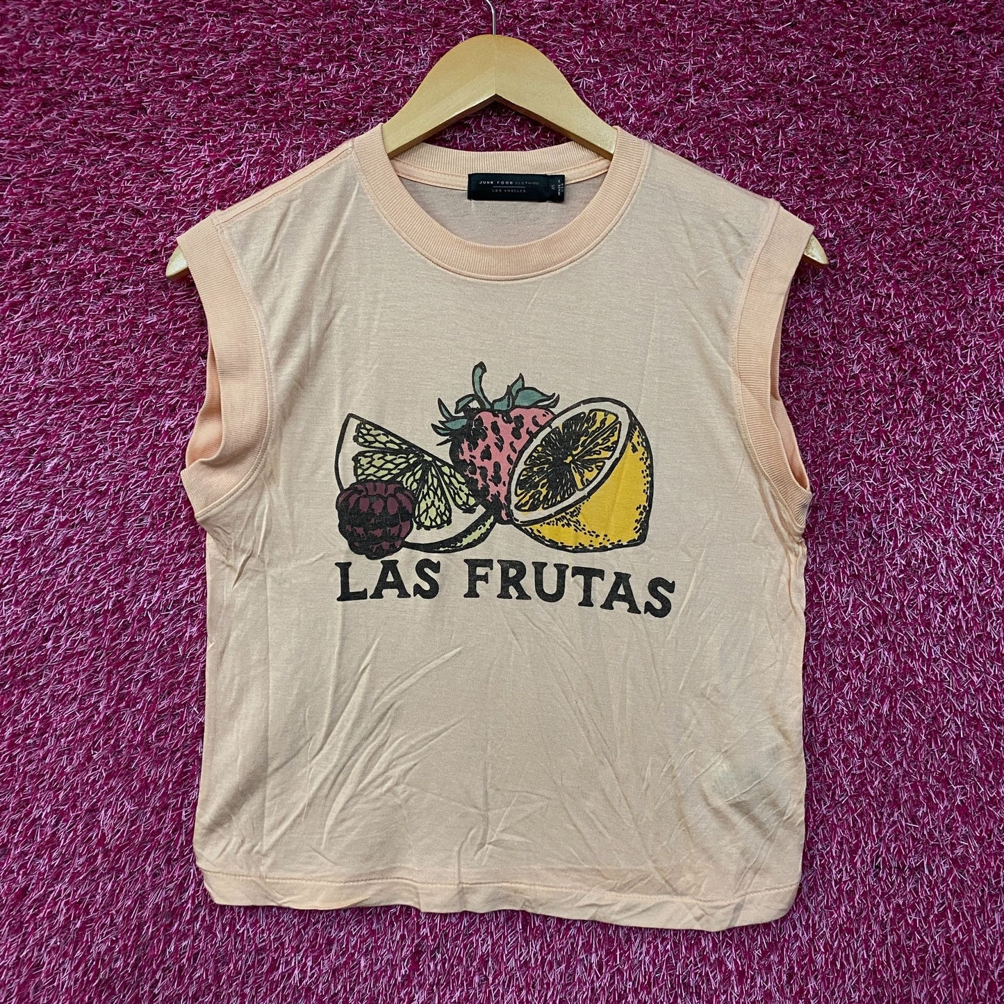 Junk Food Clothing Las Frutas Vintage Style Tissue Women's Crop Tank XS