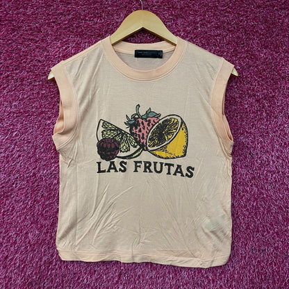 Junk Food Clothing Las Frutas Vintage Style Tissue Women's Crop Tank XS