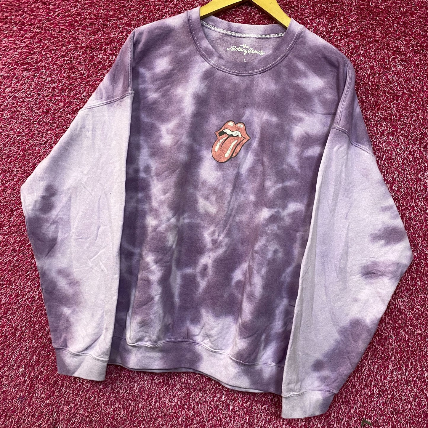 The Rolling Stones Hot Lips Tie-Dye Crewneck Sweatshirt Large