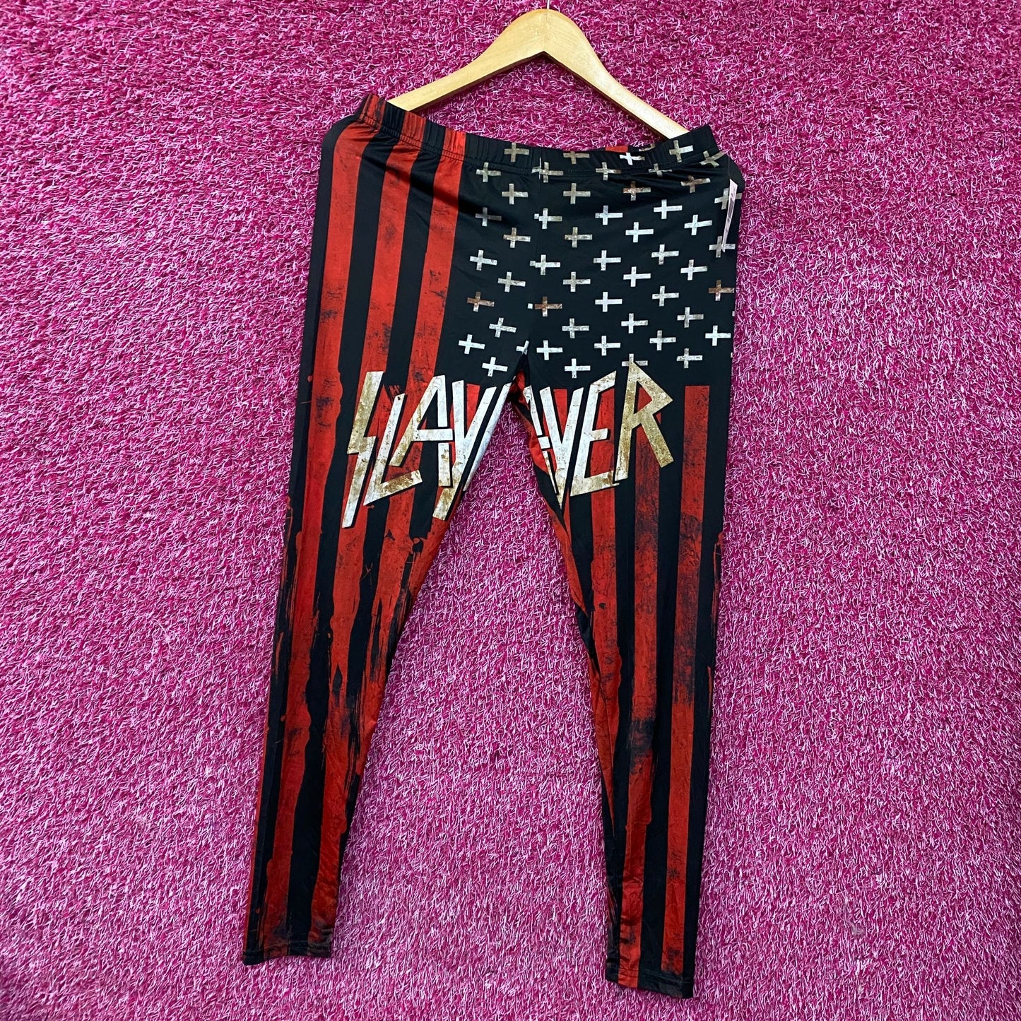 Iron Fist x Slayer Heavy Metal Band Leggings Large