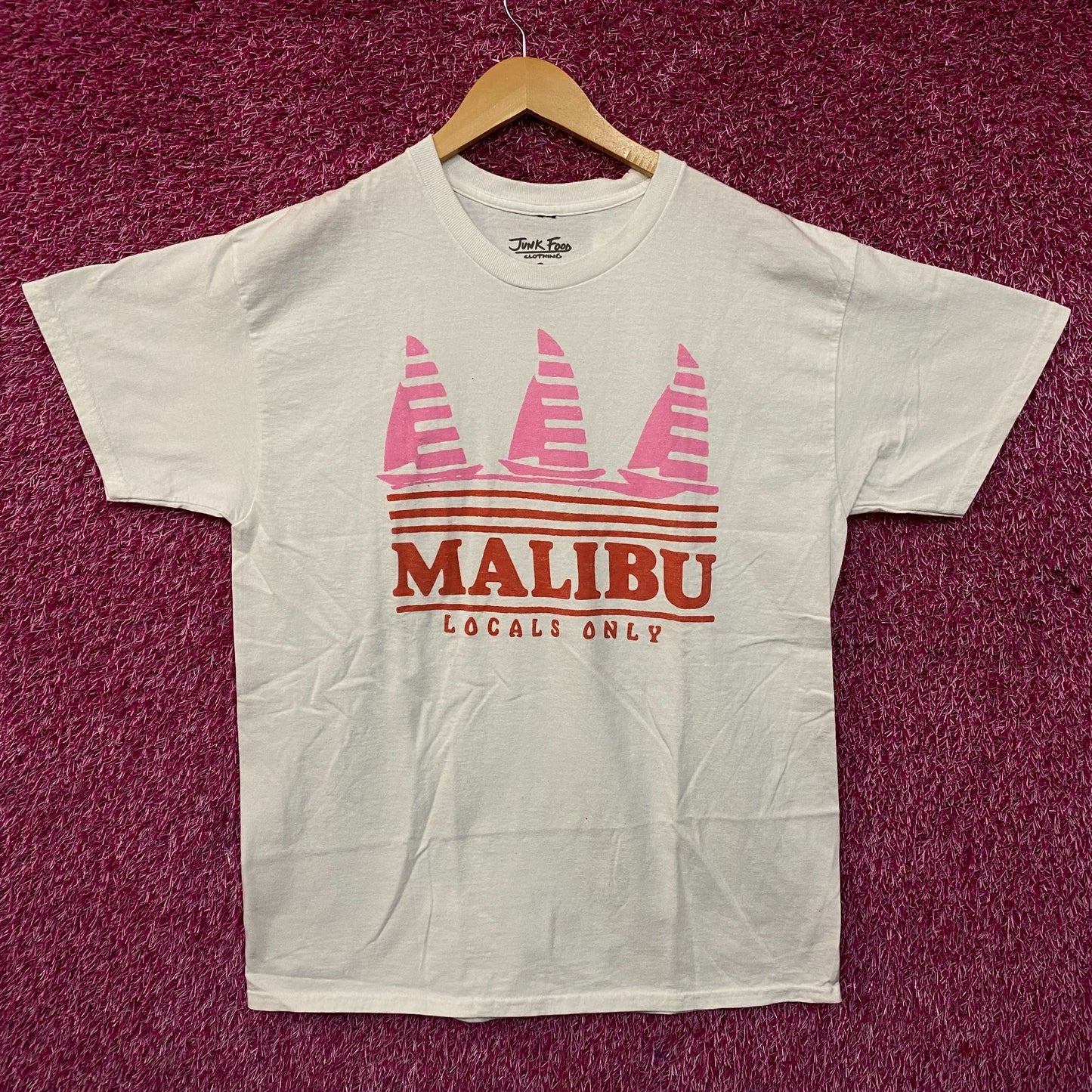 Junk Food Clothing Malibu "Locals Only" Graphic T-Shirt Medium