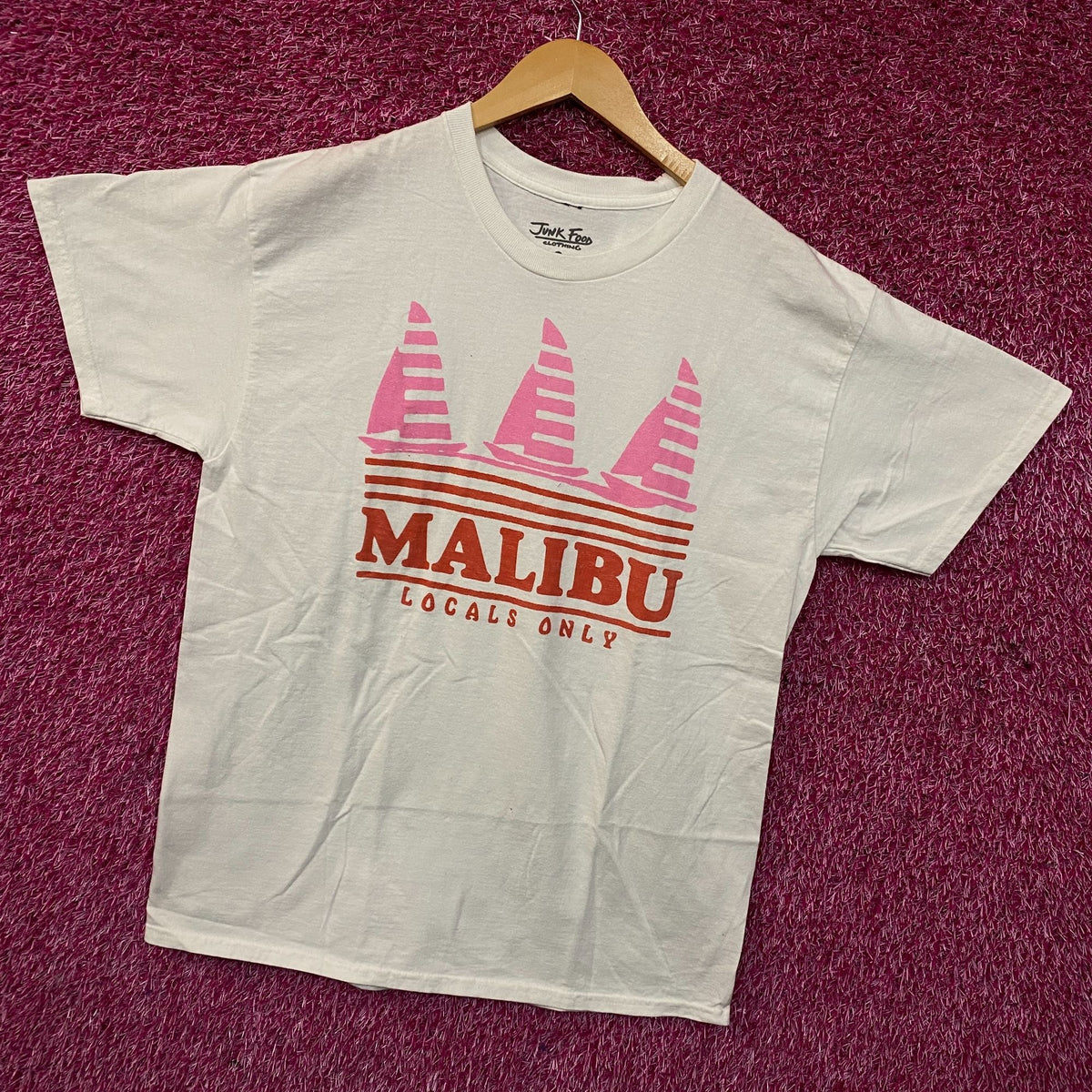 Junk Food Clothing Malibu "Locals Only" Graphic T-Shirt Medium