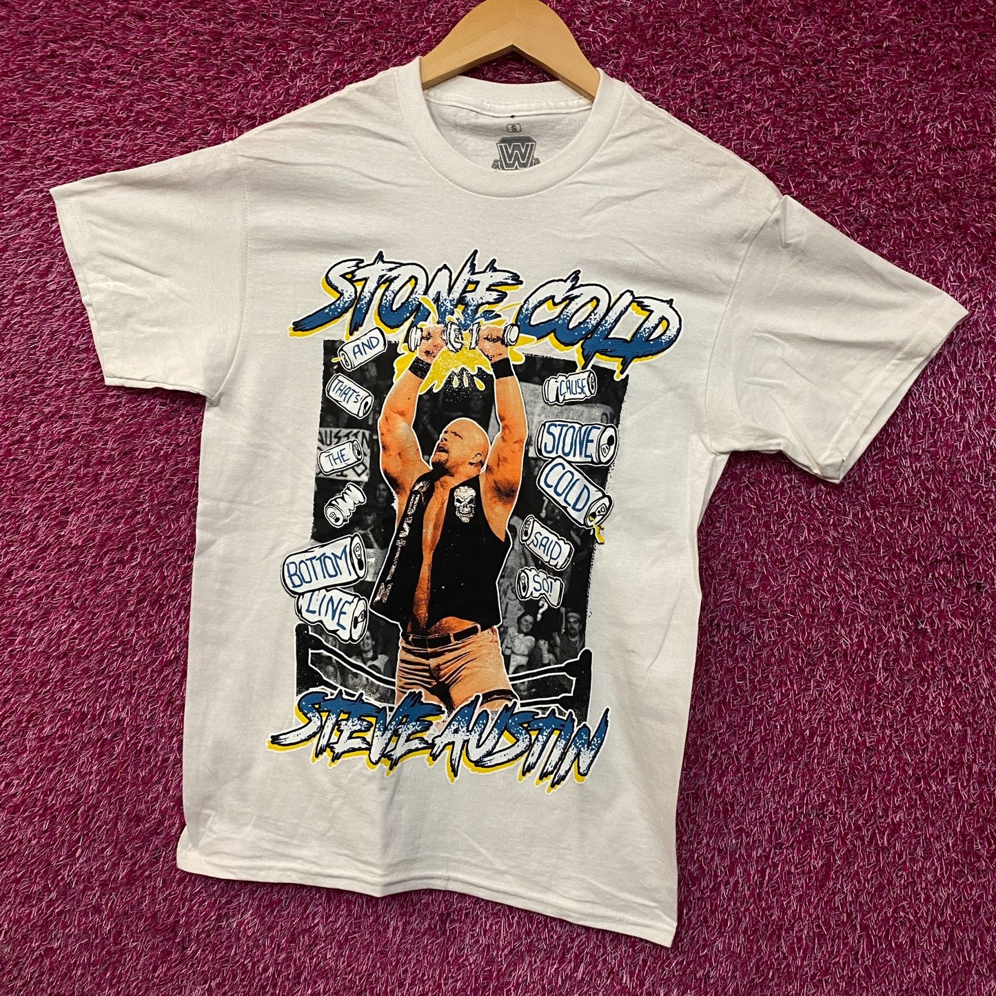 WWE Stone Cold Steve Austin Superimposed Graphic T-Shirt Small