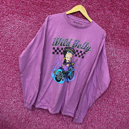 Biker Betty Easy Rider Motorcycle Betty Boop Long Sleeve L