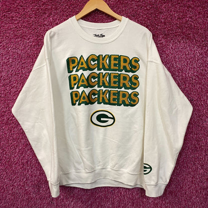 Junk Food Clothing Green Bay Packers Repeat Bling Glitter Crewneck Sweatshirt Large