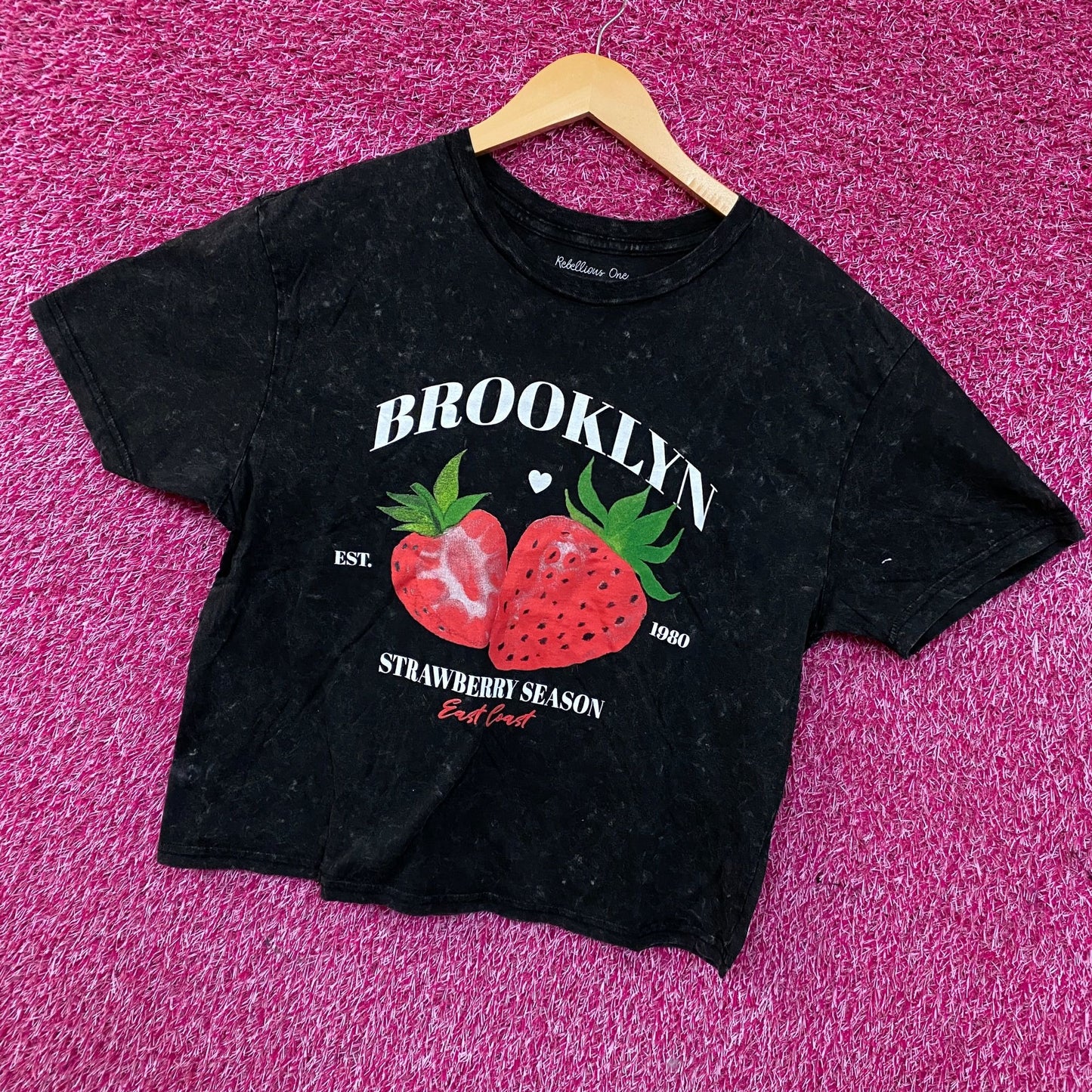 Rebellious One Brooklyn Strawberry Season Graphic Women's Crop Medium