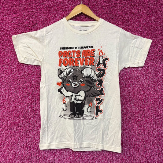 Black Matter Pacts Are Forever Baphomet Beige T-Shirt Small