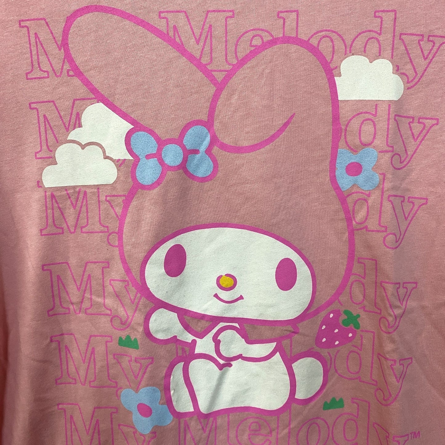 My Melody Kawaii Strawberry Fields Forever Sanrio T-Shirt Small