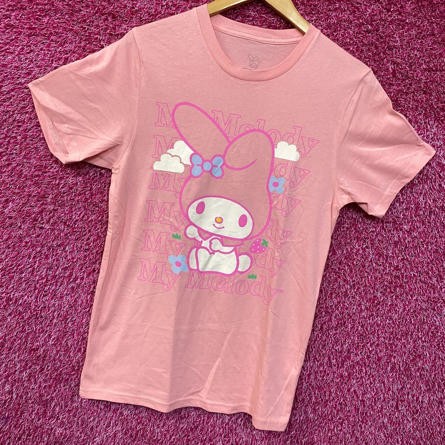 My Melody Kawaii Strawberry Fields Forever Sanrio T-Shirt Small