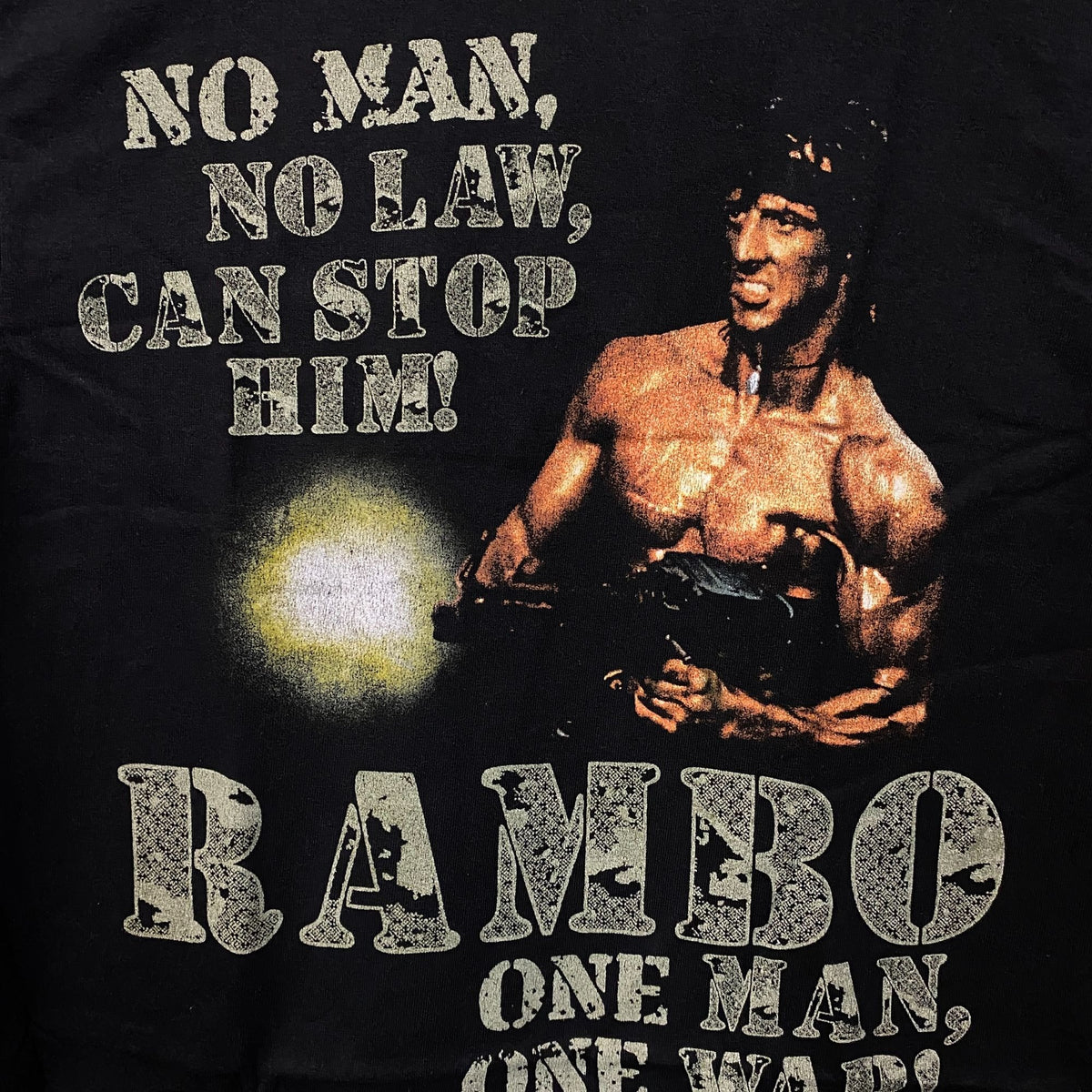 Rambo "One Man, One War" Graphic T-Shirt Medium
