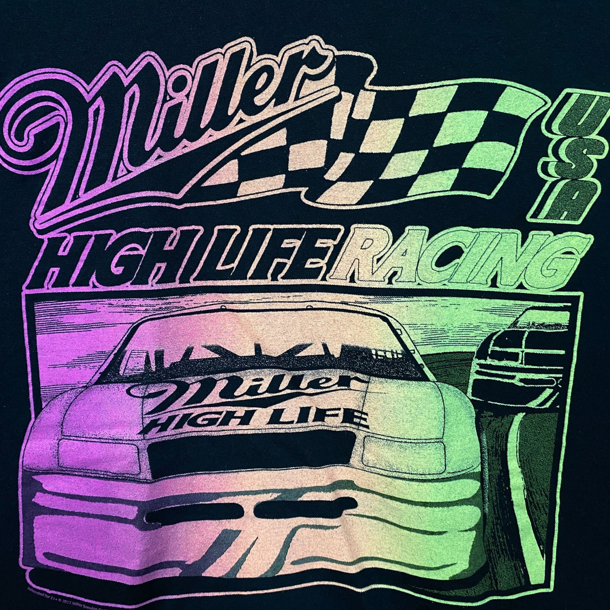 Junk Food Clothing Miller High Life Racing Graphic T-Shirt XL