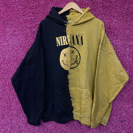Nirvana Smiley Face Split Dye hoodie size 3XL