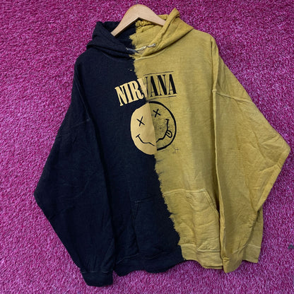 Nirvana Smiley Face Split Dye hoodie size 3XL