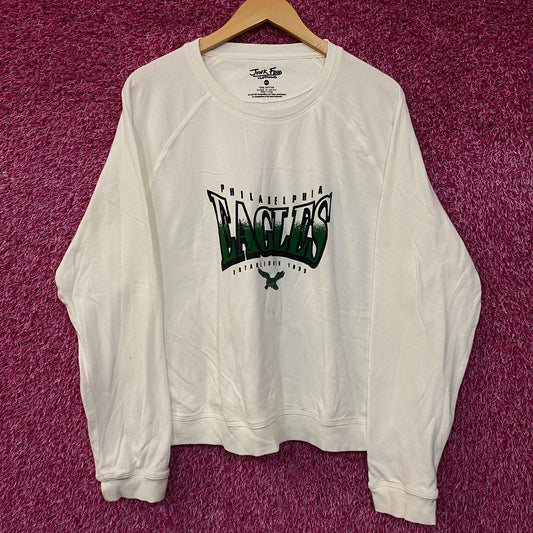 Junk Food Clothing Philadelphia Eagles Logo Crop Crewneck Sweatshirt 2XL