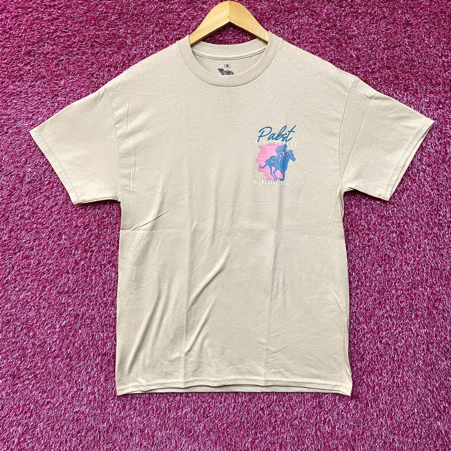 Pabst Blue Ribbon Milwaukee Derby Est 1882 Beer Promo T-Shirt Medium