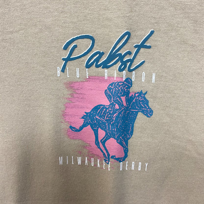 Pabst Blue Ribbon Milwaukee Derby Est 1882 Beer Promo T-Shirt Medium