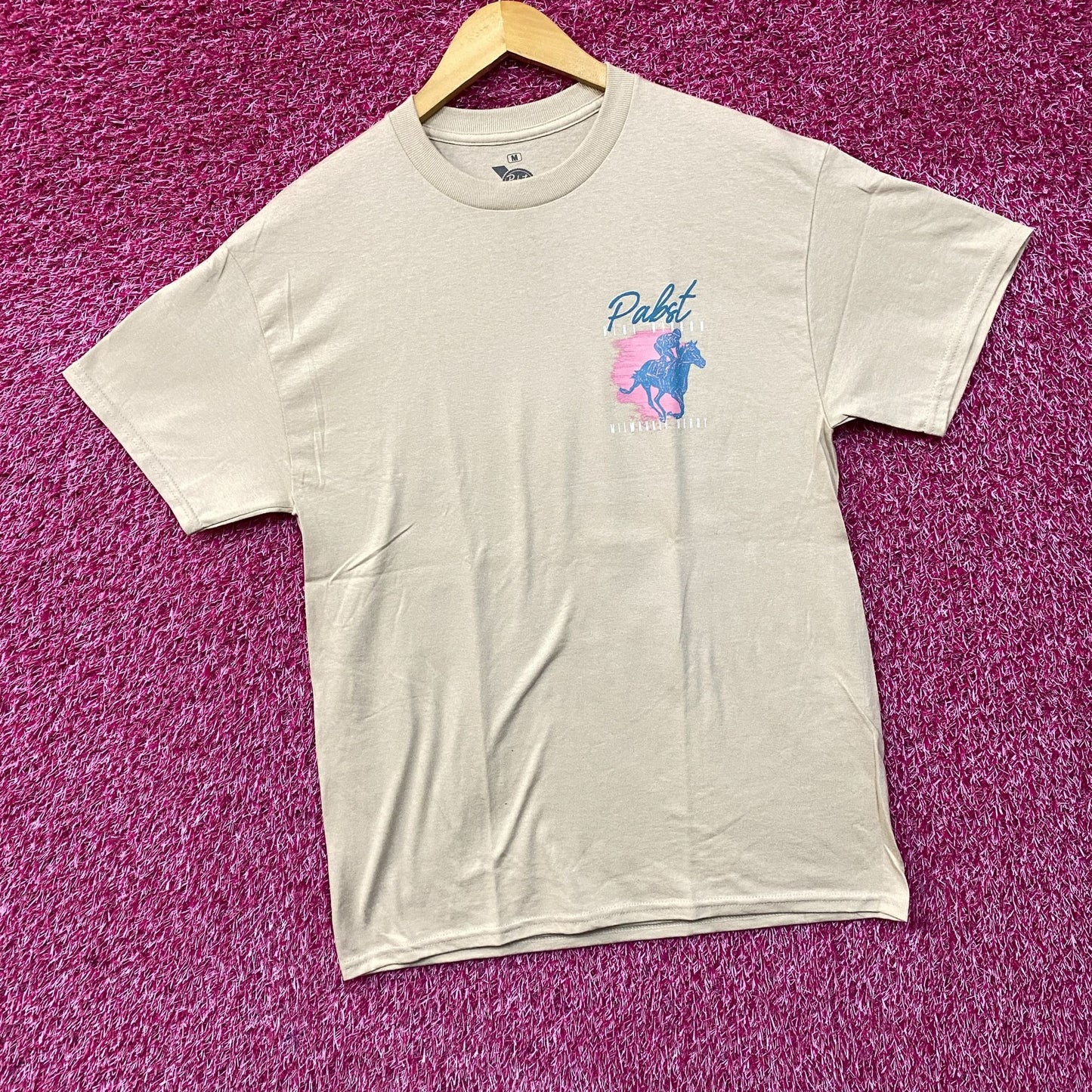 Pabst Blue Ribbon Milwaukee Derby Est 1882 Beer Promo T-Shirt Medium