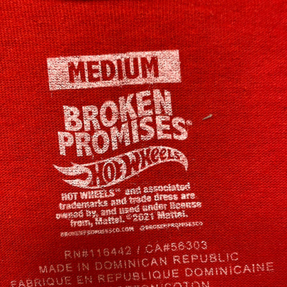 Hot wheels broken promises red Tshirt size medium