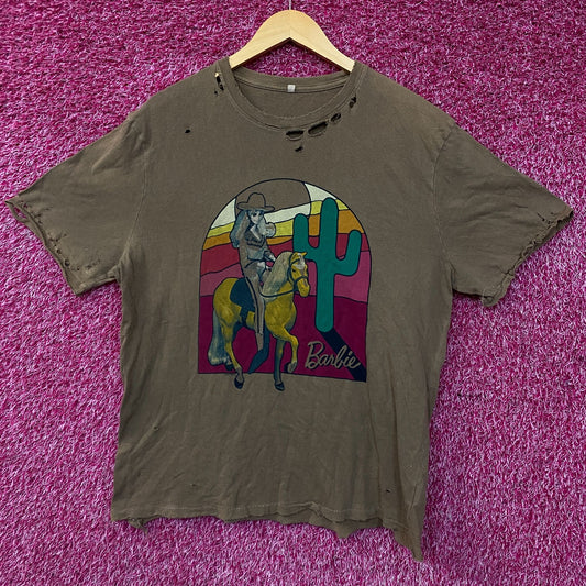 Junk Food Clothing Women's Sunset Barbie Western Vintage Style Tee Large