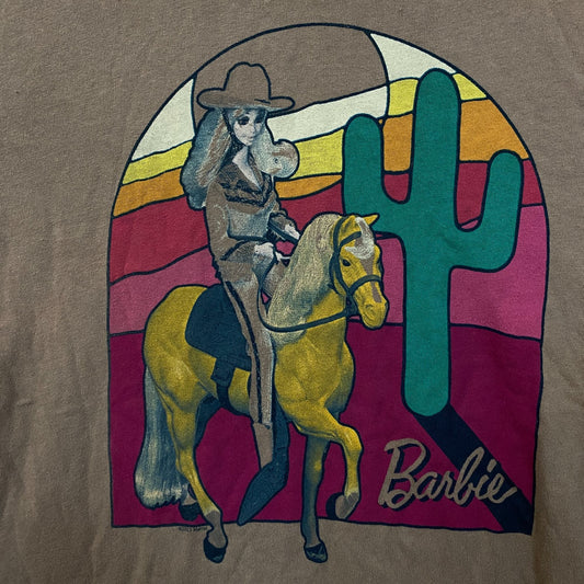 Junk Food Clothing Women's Sunset Barbie Western Vintage Style Tee Large