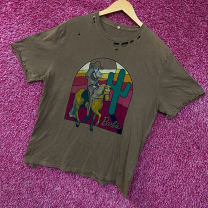 Junk Food Clothing Women's Sunset Barbie Western Vintage Style Tee Large